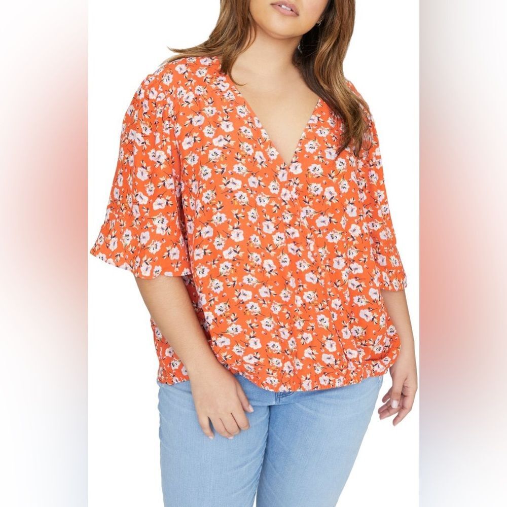 Anthropologie Sanctuary Garden Party Floral Wrap Shirt Size XL